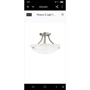 Miseno 9205177 FLSFL1002BN 2-Light Semi Flush Mount Ceiling Fixture Brush Nickel